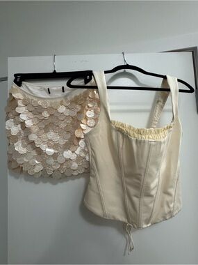 White Fox Boutique Cream Corset Top